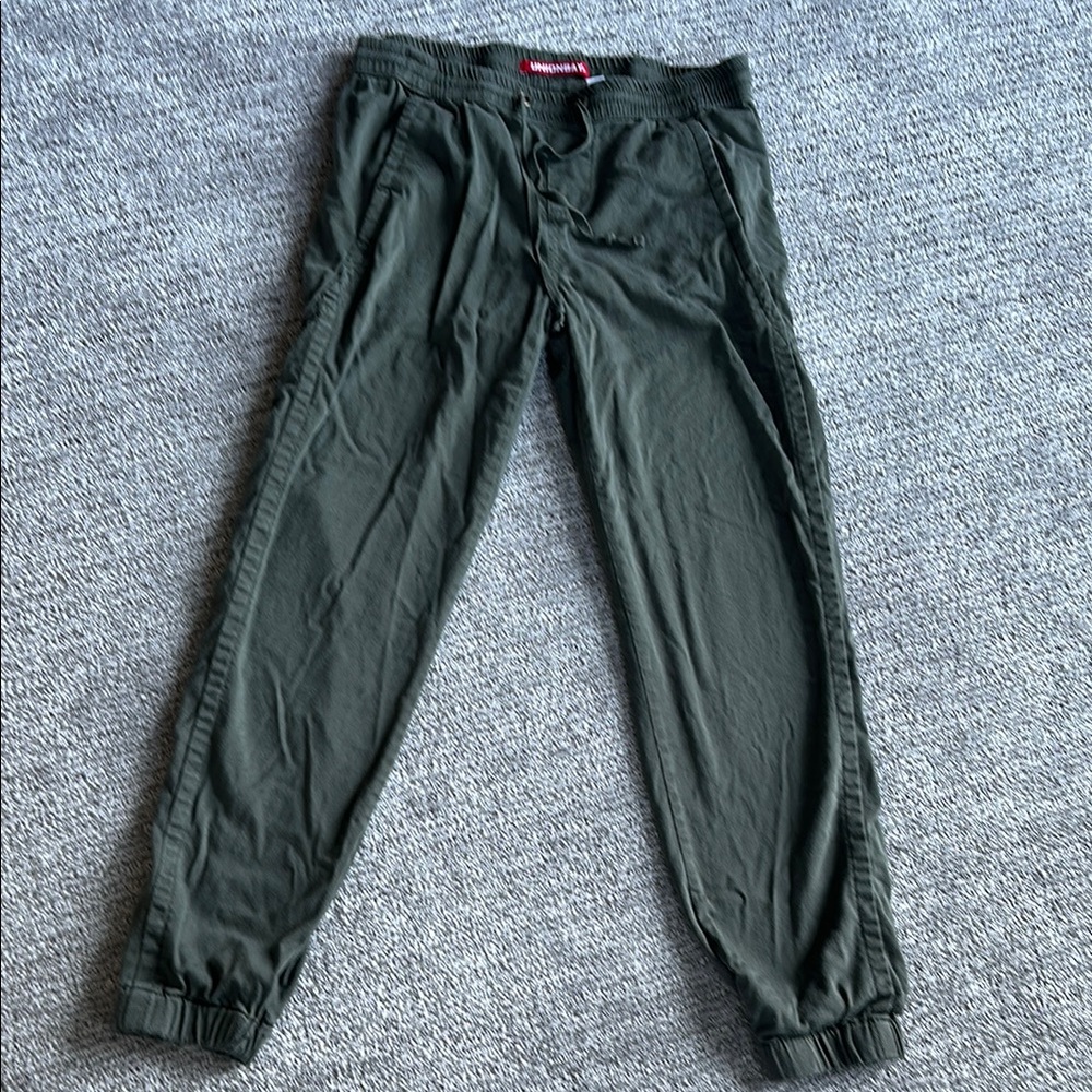 UNIONBAY Green Track Pants with Elastic Cuffs